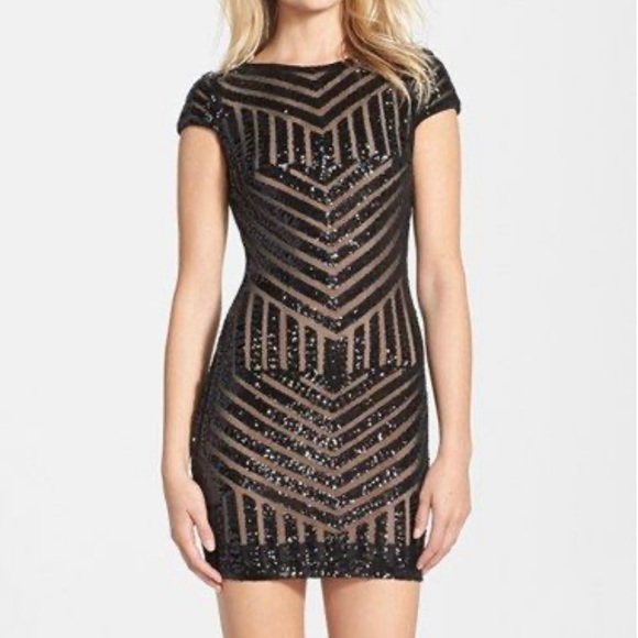 Dress the Population Dresses & Skirts - Dress the Population black sequin mini dress, Lrg